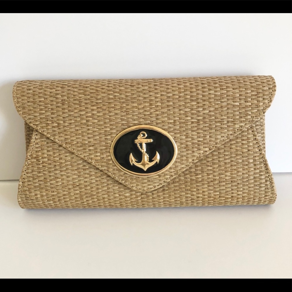 Wimberly envelope woven clutch with Anchor